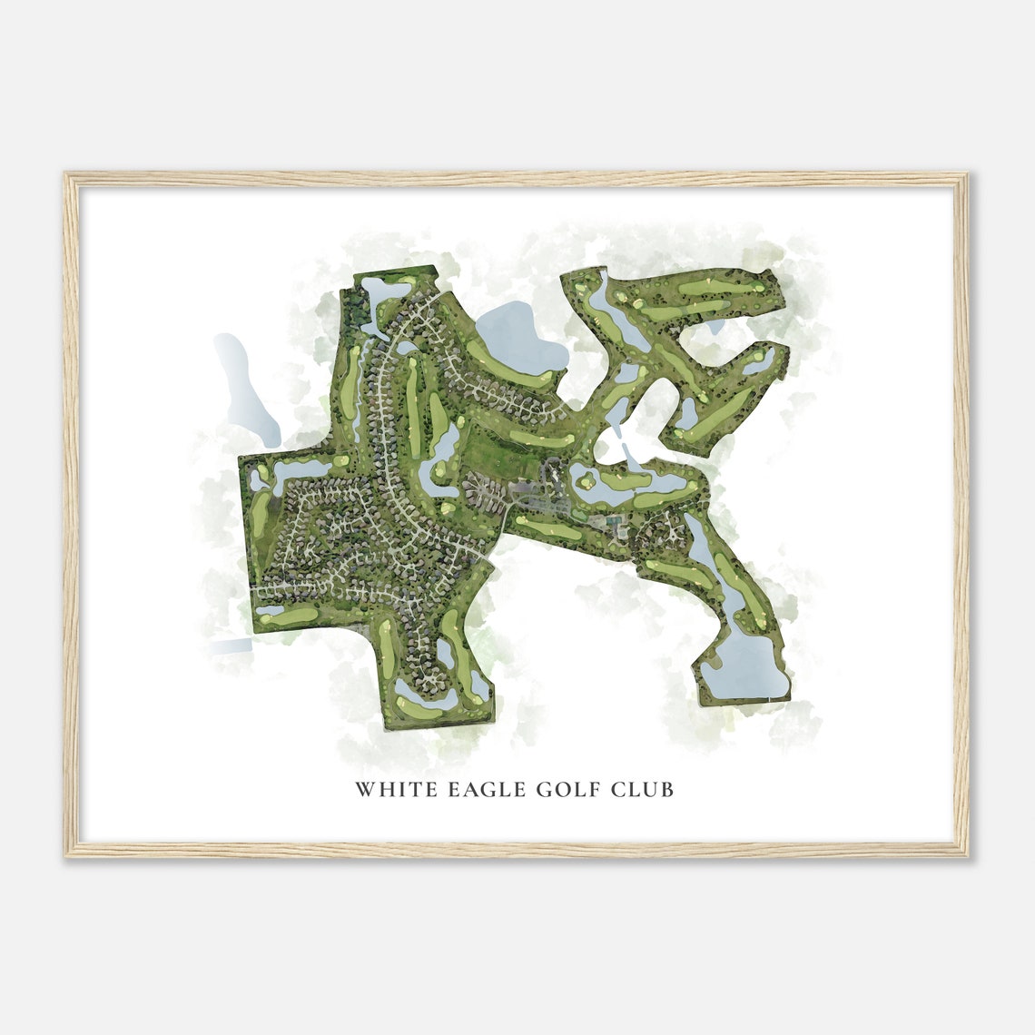 White Eagle Golf Club Illinois Classic Watercolor Map Golfer Gift Golf Wall Art Golf Poster Print Course Layout