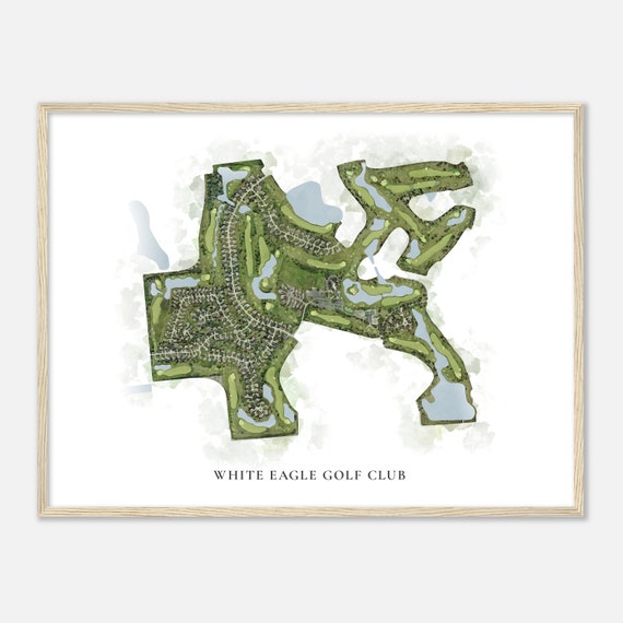 White Eagle Golf Club Illinois Classic Watercolor Map Golfer Gift Golf Wall Art Golf Poster Print Course Layout