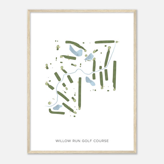 Willow Run Golf Course Ohio Modern Watercolor Map Golfer Gift Golf Wall Art Golf Poster Print Course Layout