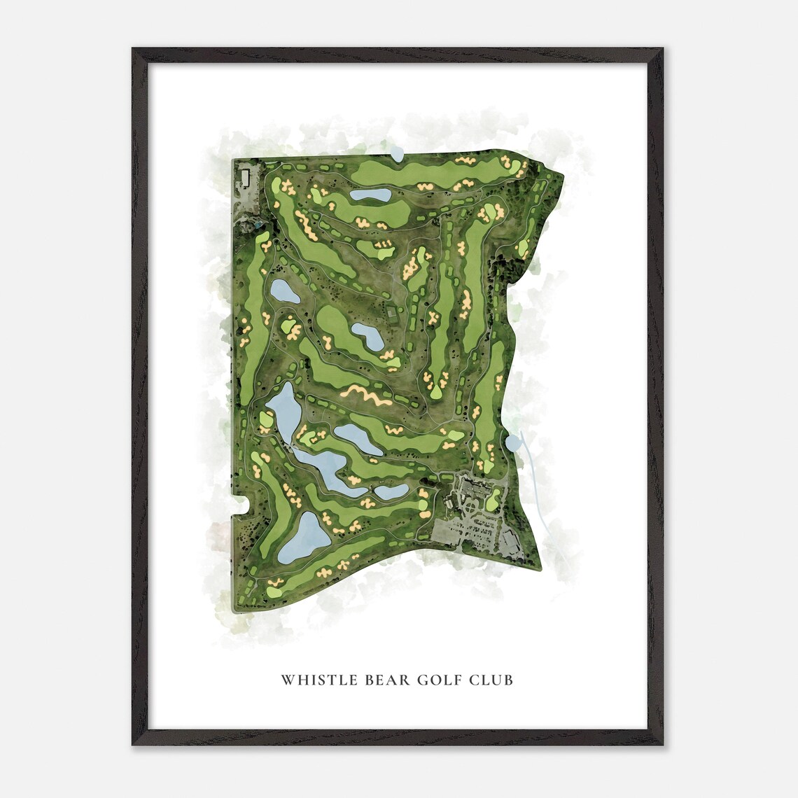 Whistle Bear Golf Club Canada Classic Watercolor Course Map Poster - Image 2