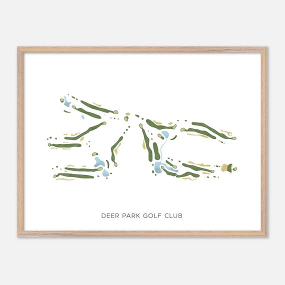 Deer Park Golf Club In Deer Park Washington Modern Watercolor Map Golfer Gift Golf Wall Art Golf Poster Print Course Layout
