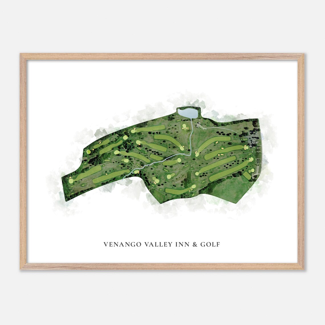 Venango Valley Inn and Golf Watercolor Aerial Course Map Poster