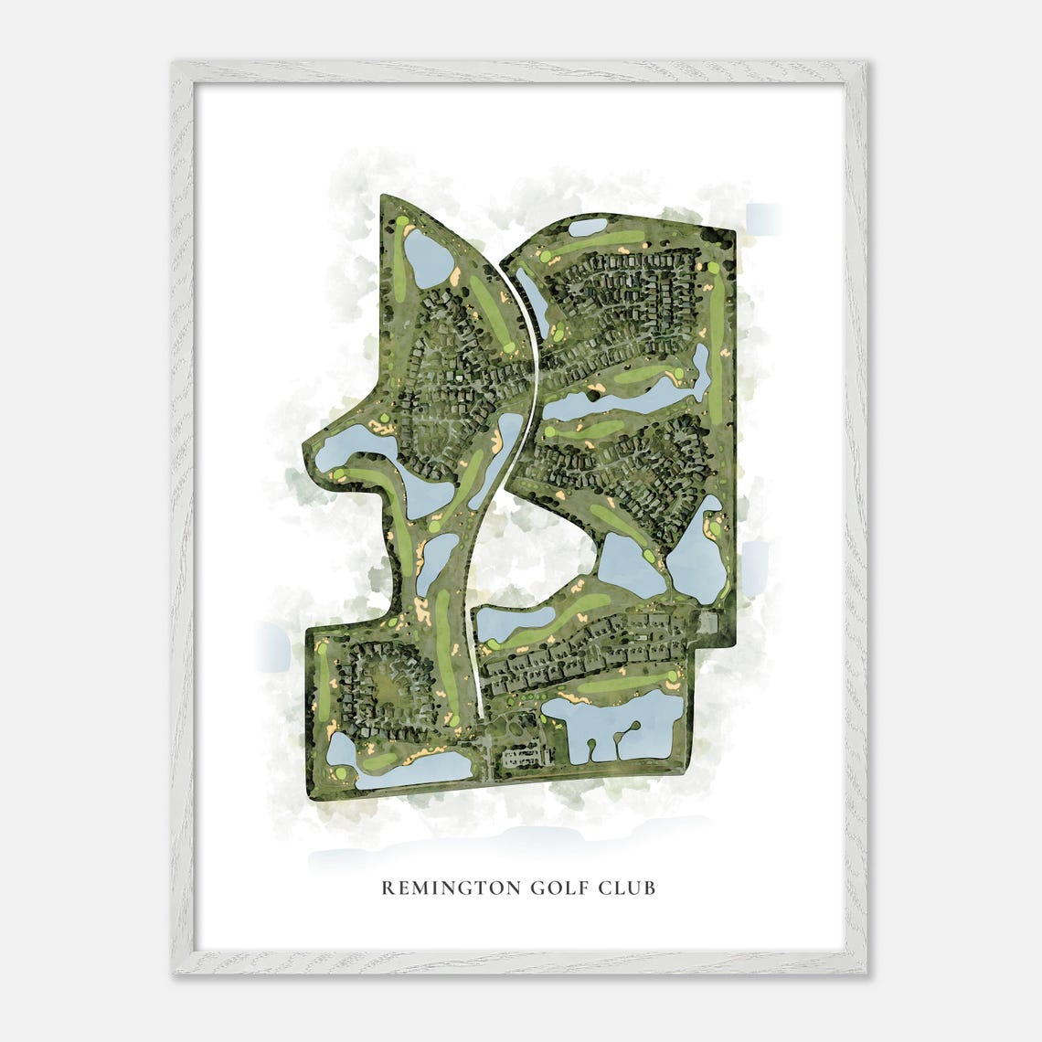 Remington Golf Club Classic Watercolor Lakes Course Map Poster - Image 2