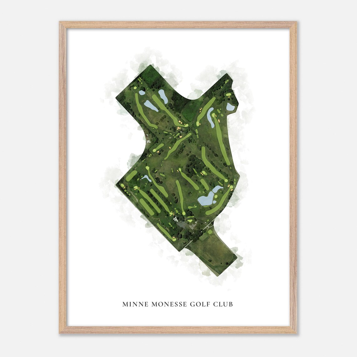 Minne Monesse Golf Club Illinois Classic Watercolor Map Poster - Image 2