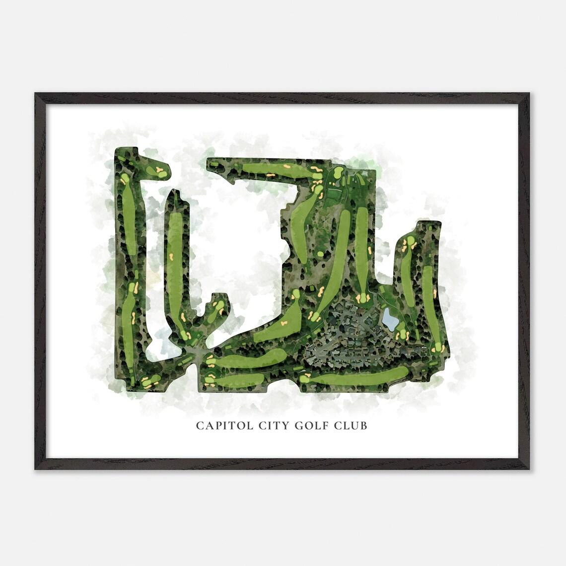 Capitol City Golf Club Watercolor Map Art Washington Golfer Poster - Image 5