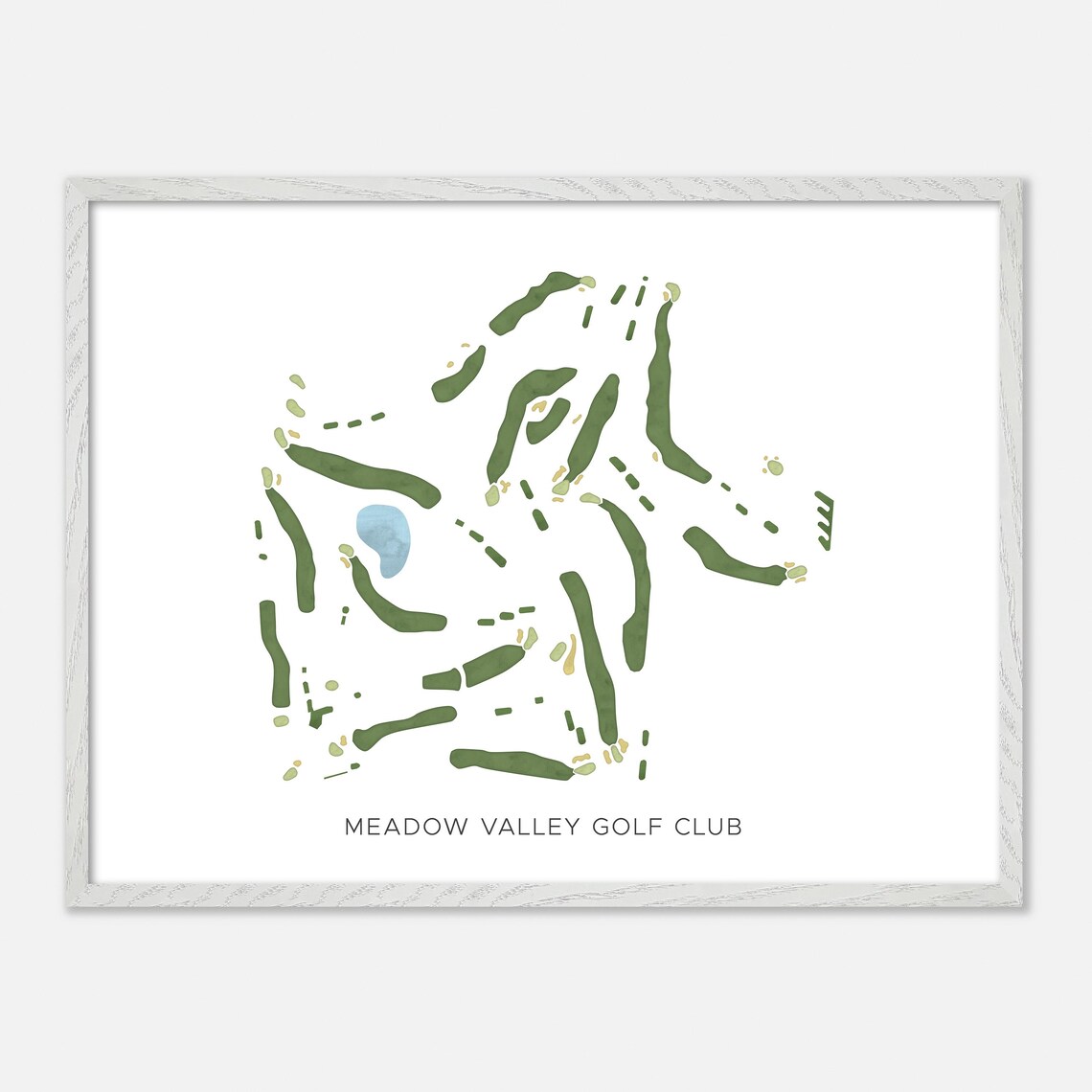 Meadow Valley Golf Club Course Map Minimalist Green Fairways Art Poster - Image 4