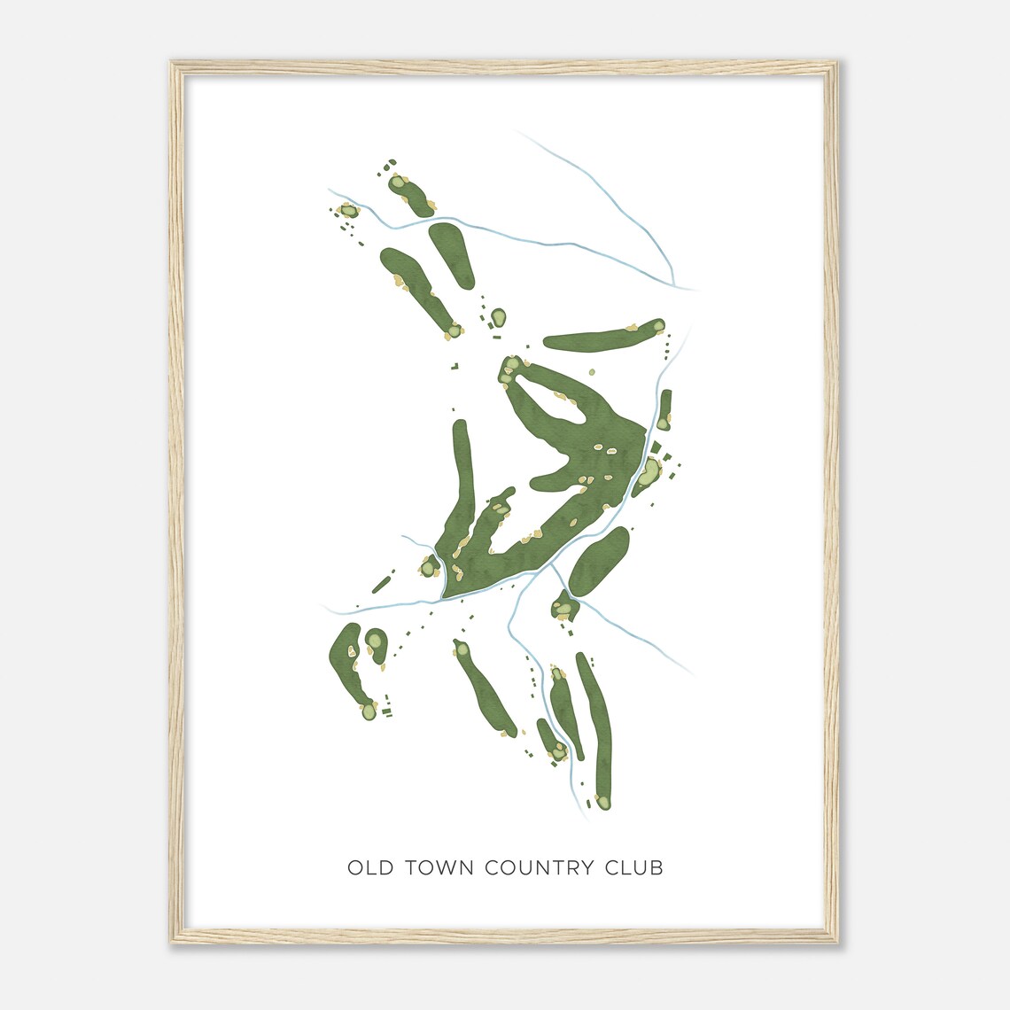 Old Town Country Club North Carolina Modern Watercolor Map Poster - Image 2