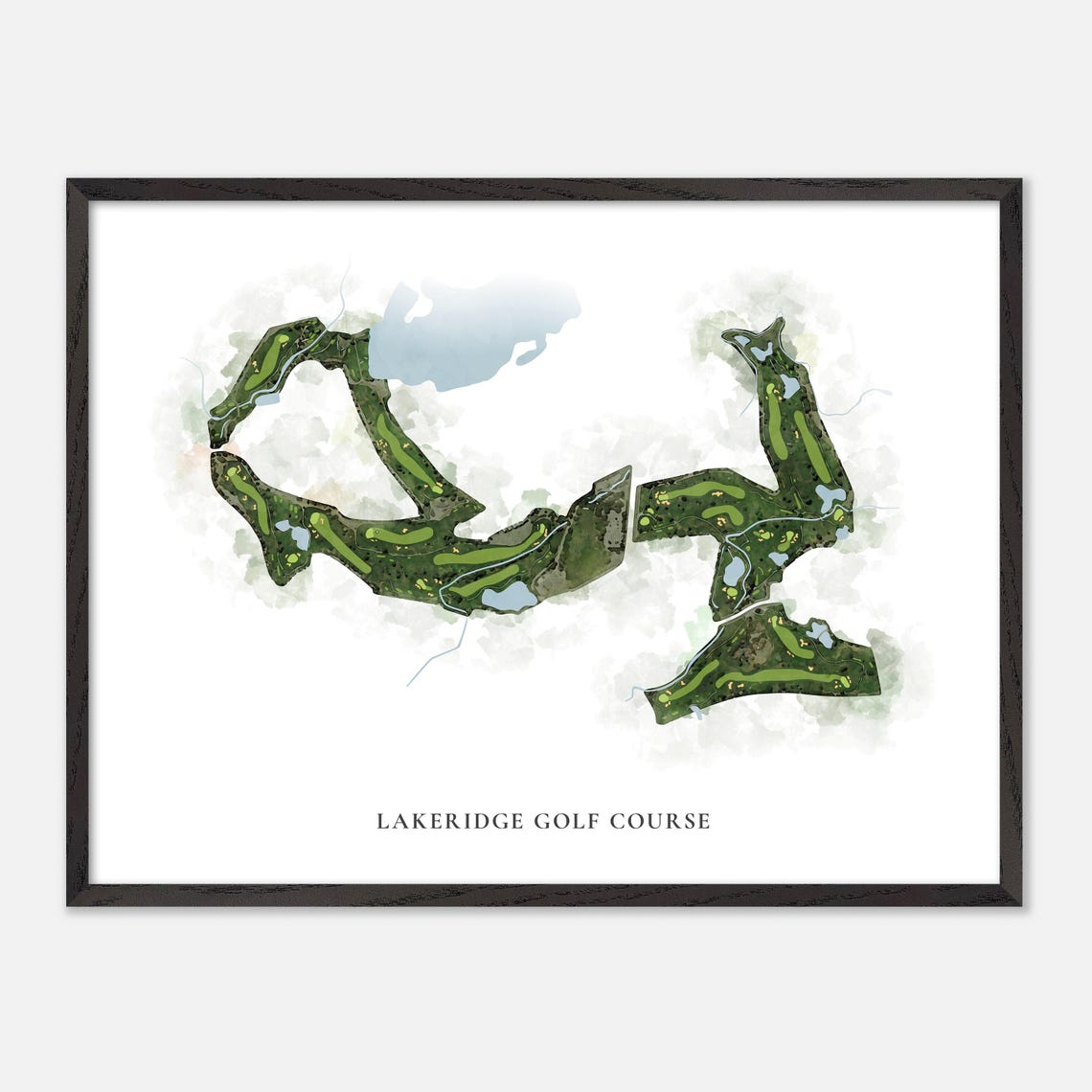 Lakeridge Golf Course Classic Watercolor Fairway Map Art Poster - Image 5