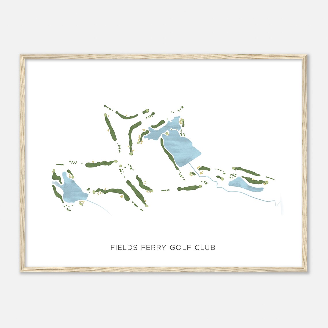 Fields Ferry Golf Club Georgia Modern Watercolor Map Golfer Gift Golf Wall Art Golf Poster Print Course Layout