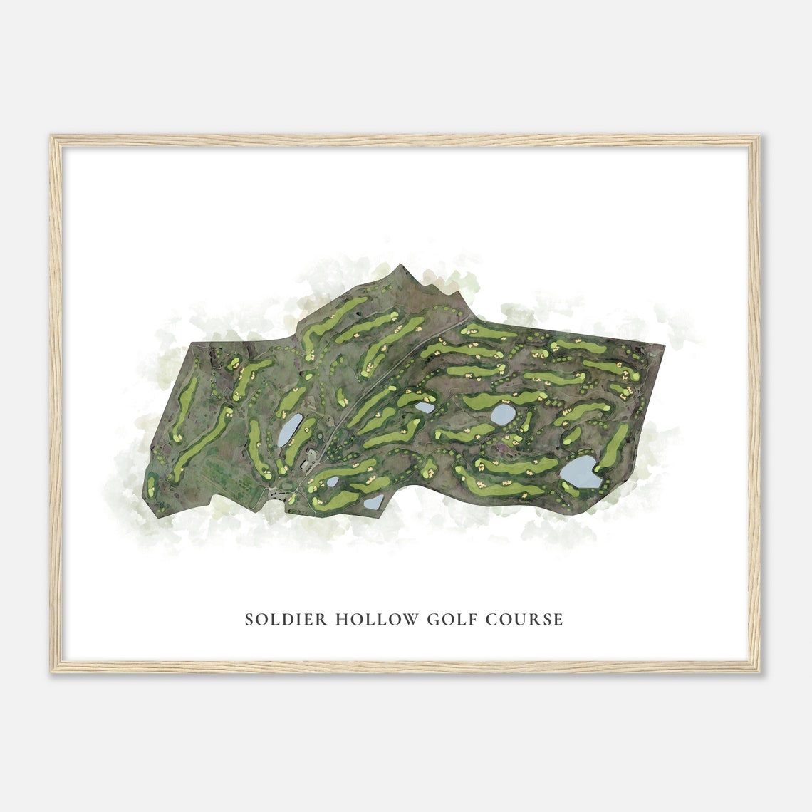 Soldier Hollow Golf Course Classic Watercolor Map Art Poster - Image 2