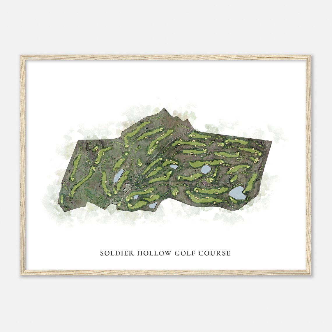 Soldier Hollow Golf Course Utah Classic Watercolor Map Golfer Gift Golf Wall Art Golf Poster Print Course Layout - Image 2