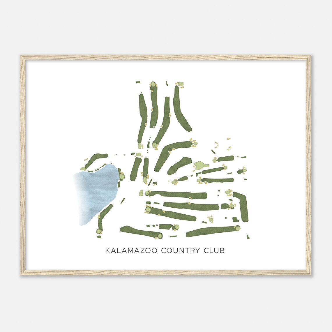 Kalamazoo Country Club Modern Watercolor Golf Course Map Poster - Image 2