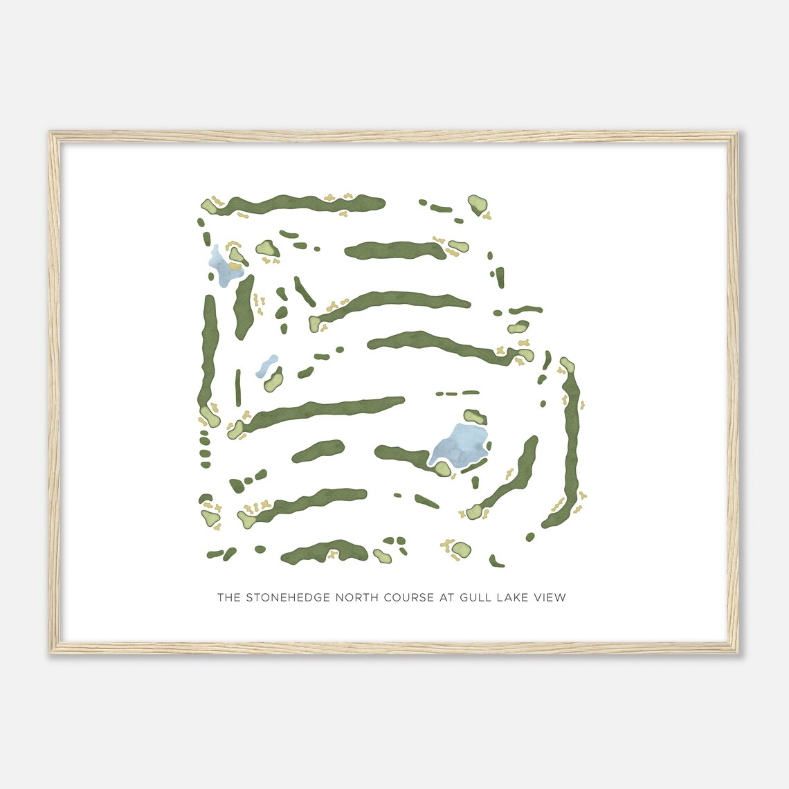 Stonehedge North Course at Gull Lake View Modern Watercolor Map Poster