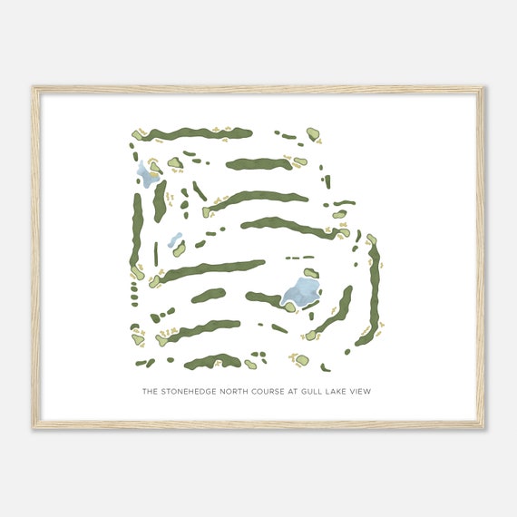 The Stonehedge North Course At Gull Lake View Michigan Modern Watercolor Map Golfer Gift Golf Wall Art Golf Poster Print