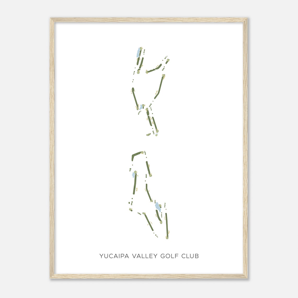Yucaipa Valley Golf Club Minimalist Watercolor Course Map Poster - Image 2
