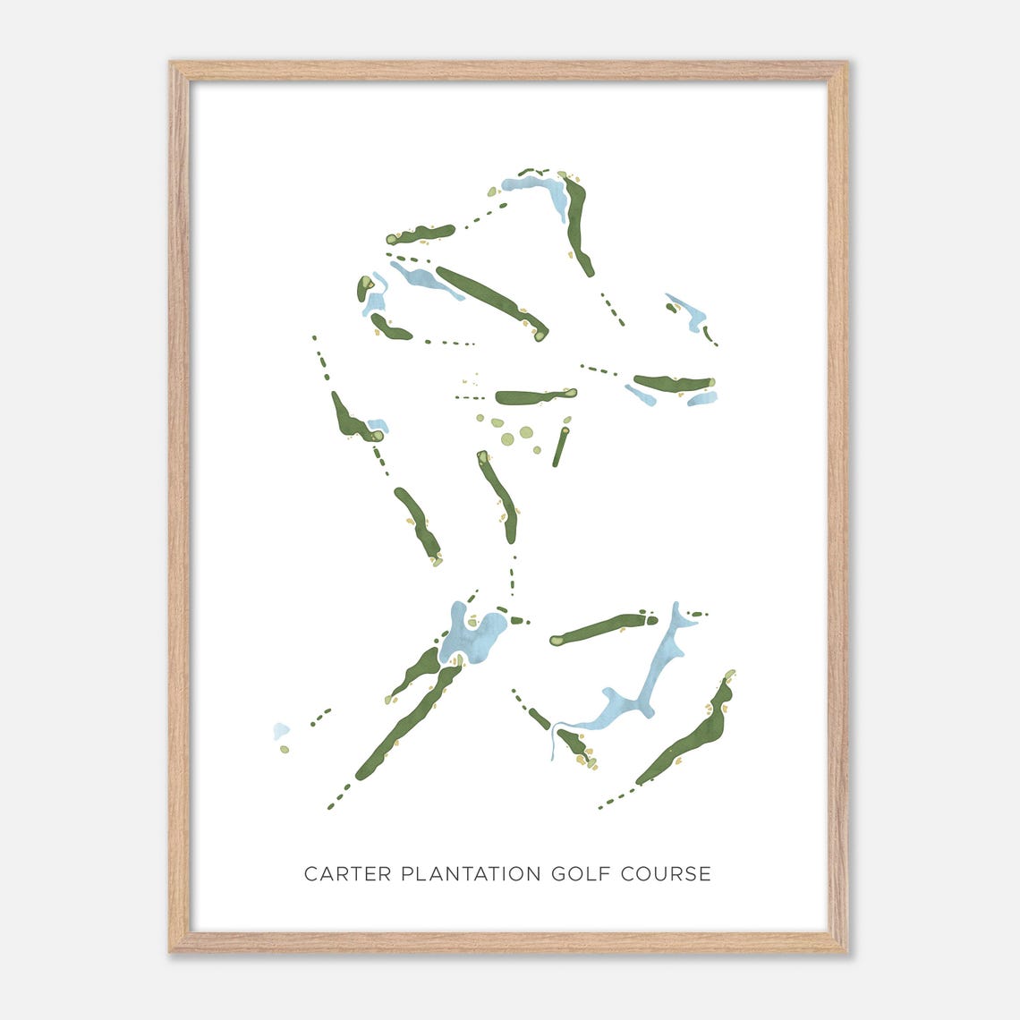 Carter Plantation Golf Course Minimalist Watercolor Map Poster - Image 6