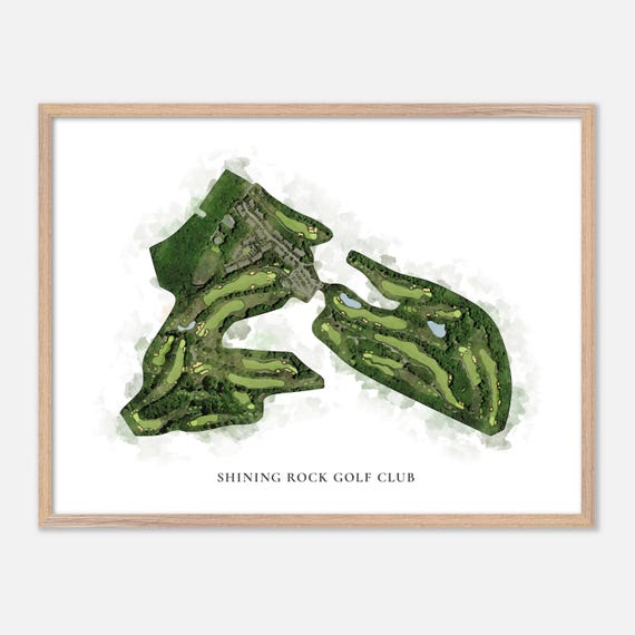 Shining Rock Golf Club In Northbridge Massachusetts Classic Watercolor Map Golfer Gift Golf Wall Art Golf Poster Print Course Layout