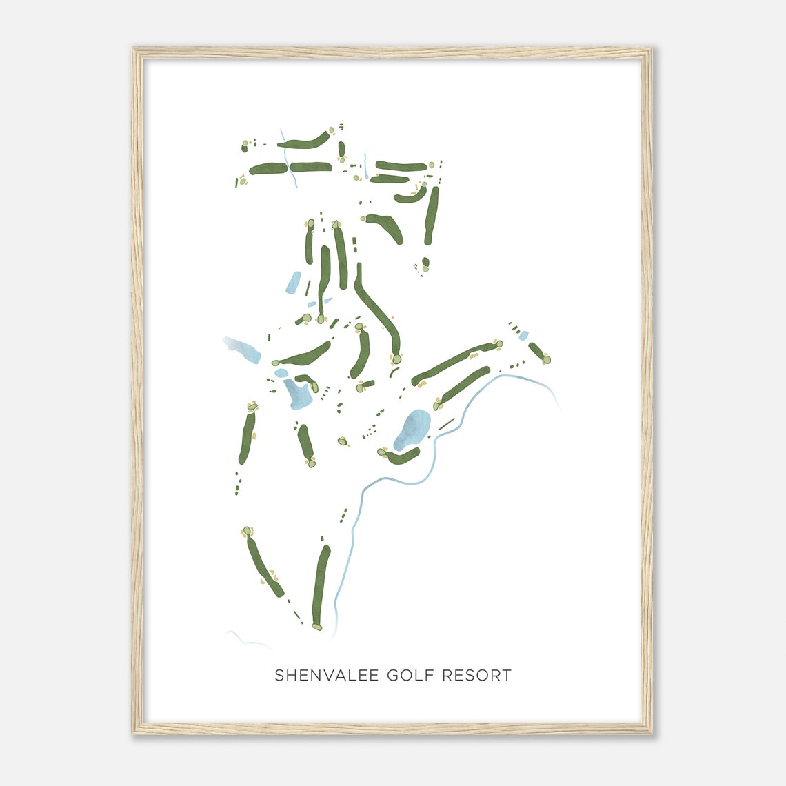 Shenvalee Golf Resort Virginia Minimalist Course Map Golfer Poster