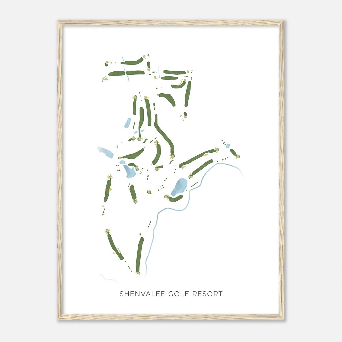 Shenvalee Golf Resort Virginia Modern Watercolor Map Golfer Gift Golf Wall Art Golf Poster Print Course Layout