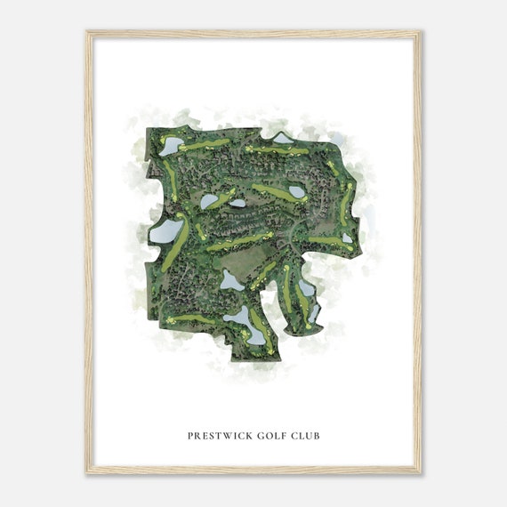 Prestwick Golf Club Minnesota Classic Watercolor Map Golfer Gift Golf Wall Art Golf Poster Print Course Layout