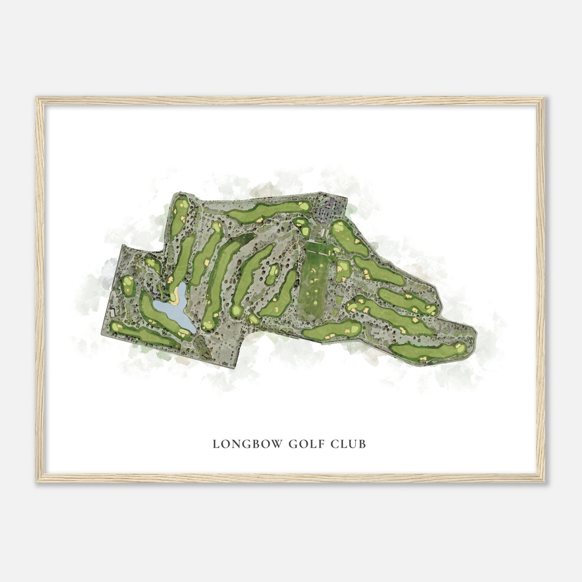 Longbow Golf Club Arizona Classic Watercolor Course Map Poster - Image 2