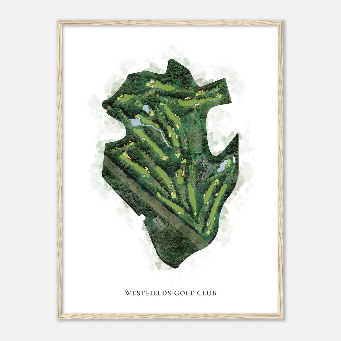 Westfields Golf Club Virginia Classic Watercolor Golf Map Poster - Image 2