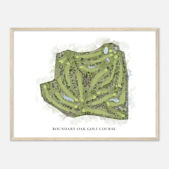 Boundary Oak Golf Course California Classic Watercolor Map Golfer Gift Golf Wall Art Golf Poster Print Course Layout