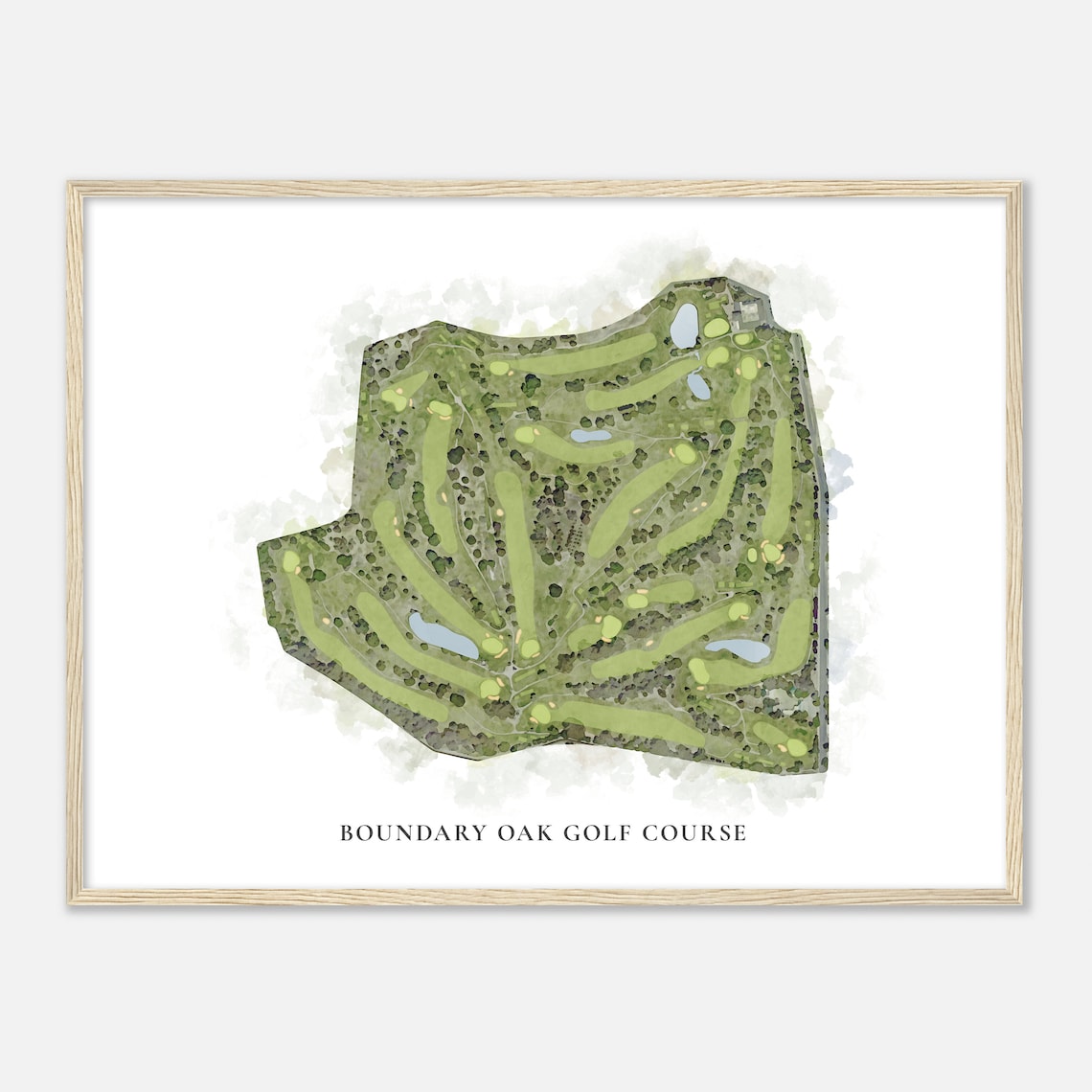 Boundary Oak Golf Course California Classic Watercolor Map Golfer Gift Golf Wall Art Golf Poster Print Course Layout
