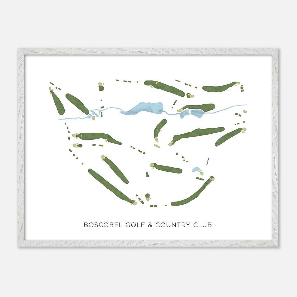 Boscobel Golf & Country Club Pendleton South Carolina Modern Watercolor Golf Map Poster - Image 4