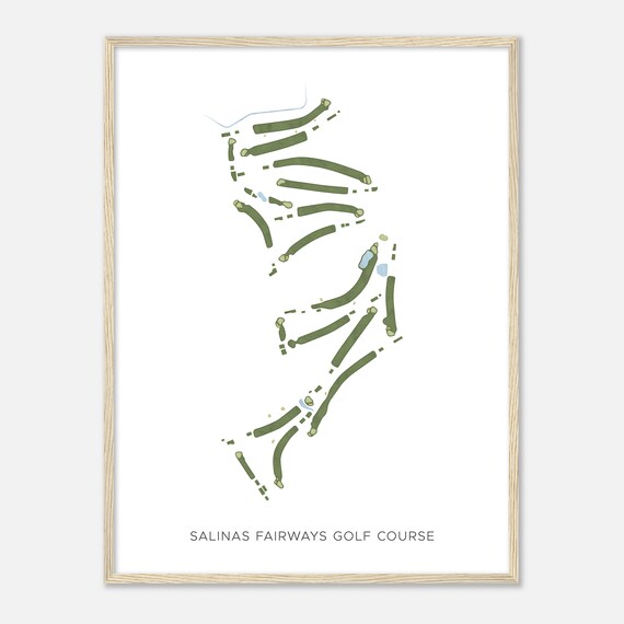 Salinas Fairways Golf Course California Modern Watercolor Map Golfer Gift Golf Wall Art Golf Poster Print Course Layout