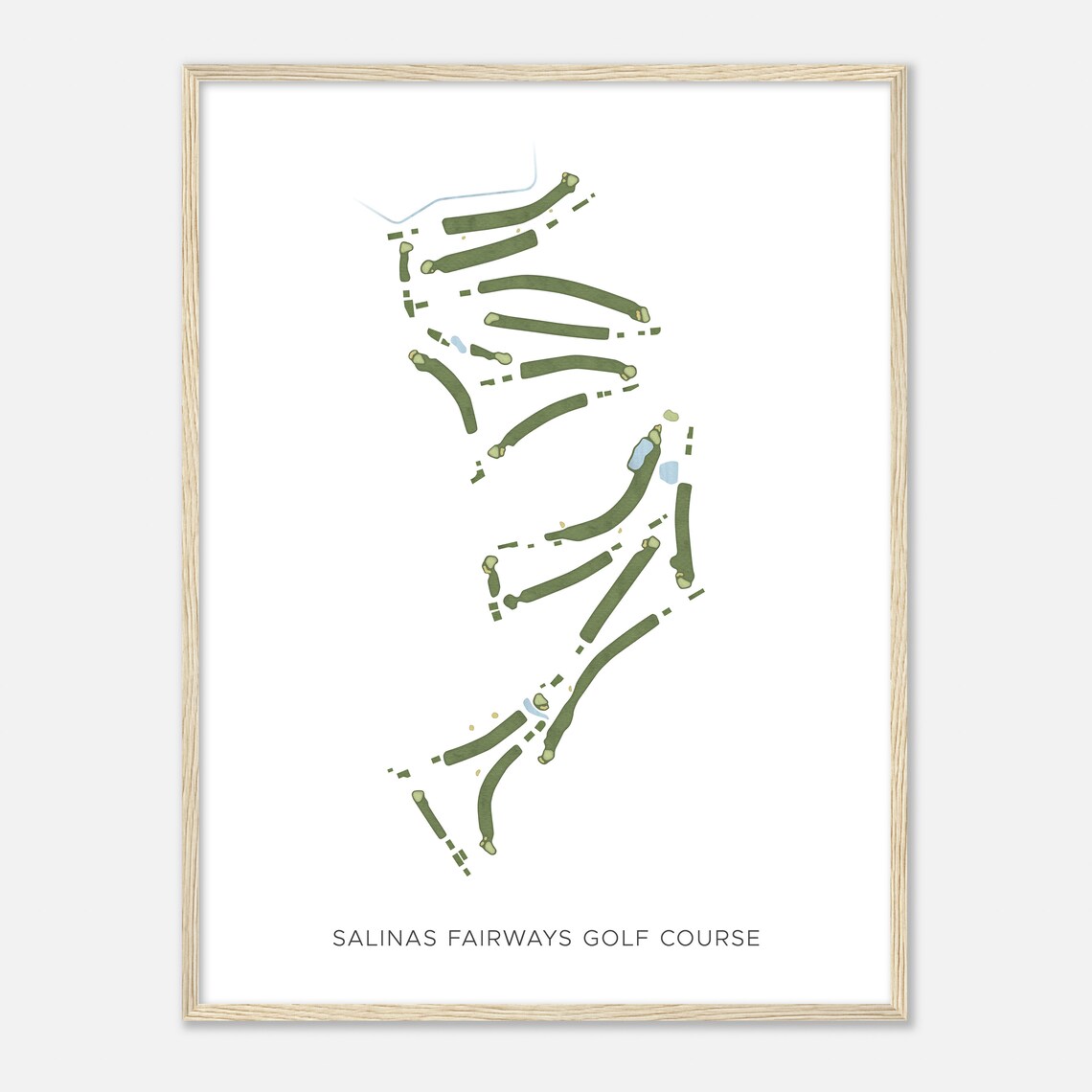 Salinas Fairways Golf Course California Modern Watercolor Map Golfer Gift Golf Wall Art Golf Poster Print Course Layout