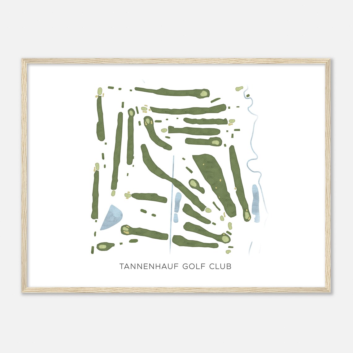 Tannenhauf Golf Club Ohio Modern Watercolor Map