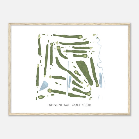 Tannenhauf Golf Club Ohio Modern Watercolor Map