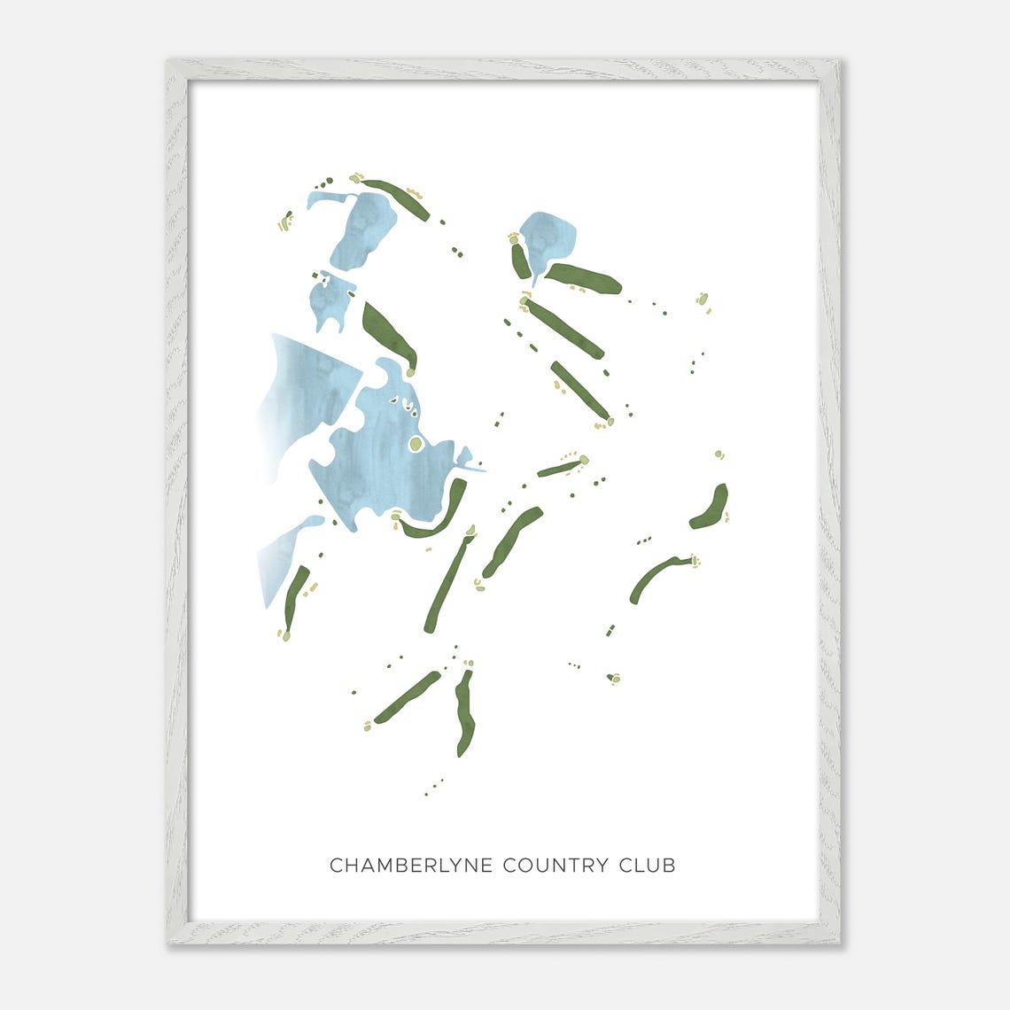 Chamberlyne Country Club Watercolor Course Map Lakeside Layout Poster - Image 2