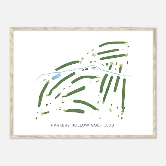 Harkers Hollow Golf Club New Jersey Modern Watercolor Map Golfer Gift Golf Wall Art Golf Poster Print Course Layout