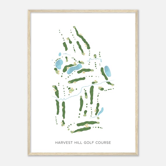 Harvest Hill Golf Course New York Modern Watercolor Map Golfer Gift Golf Wall Art Golf Poster Print Course Layout