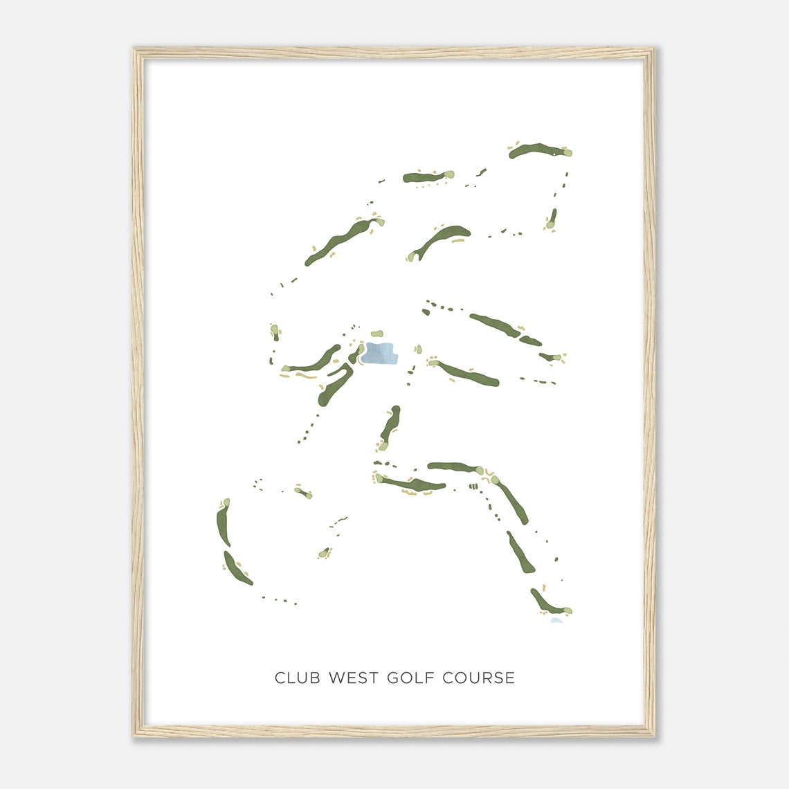 Club West Golf Course Arizona Minimalist Watercolor Course Map Poster