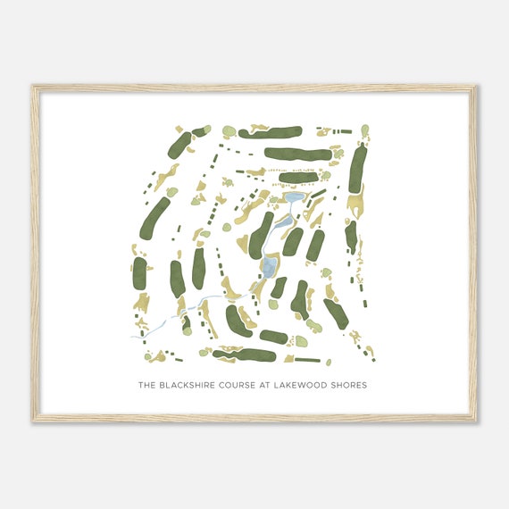 The Blackshire Course At Lakewood Shores Michigan Modern Watercolor Map Golfer Gift Golf Wall Art Golf Poster Print Course Layout