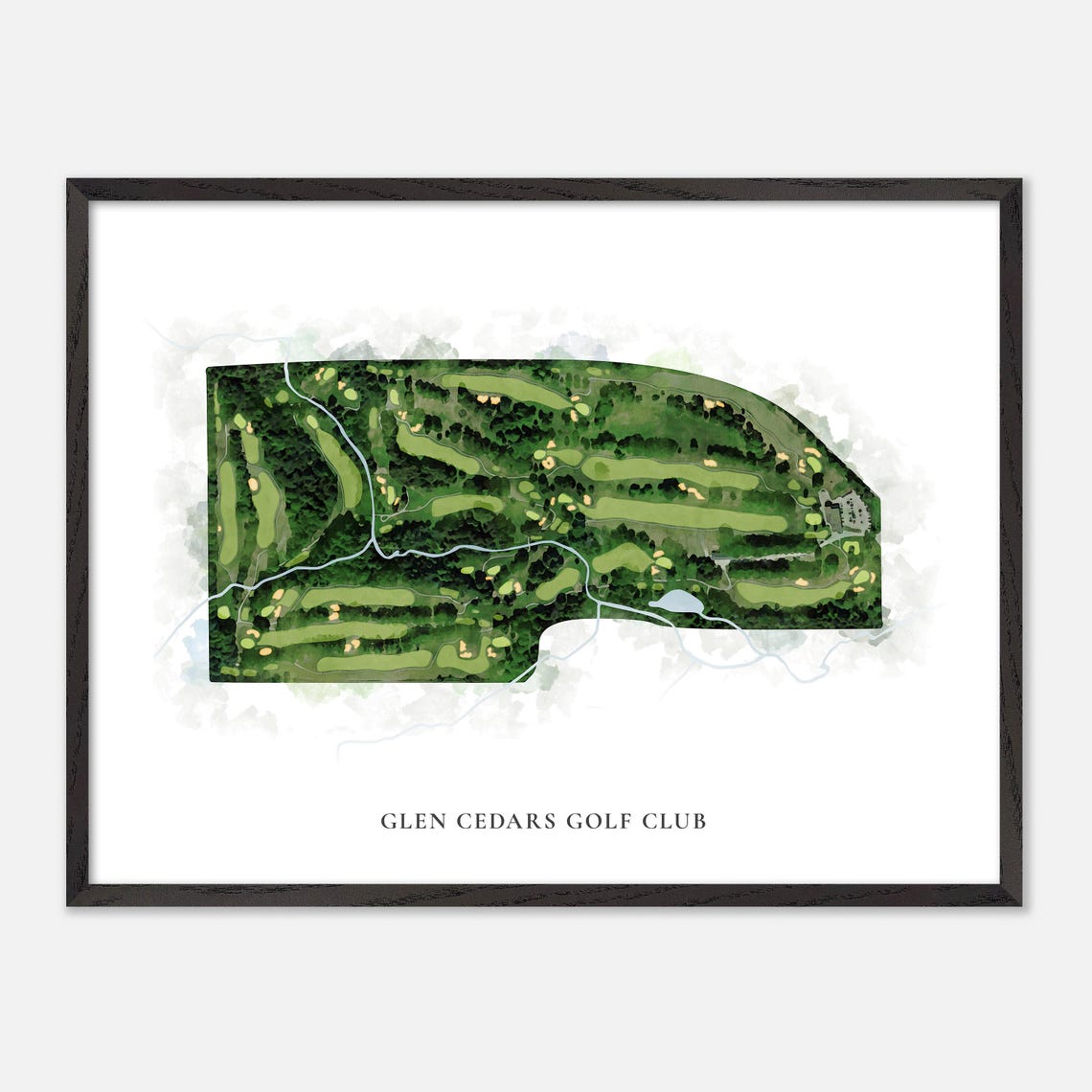 Glen Cedars Golf Club Canada Classic Watercolor Course Map Poster - Image 4