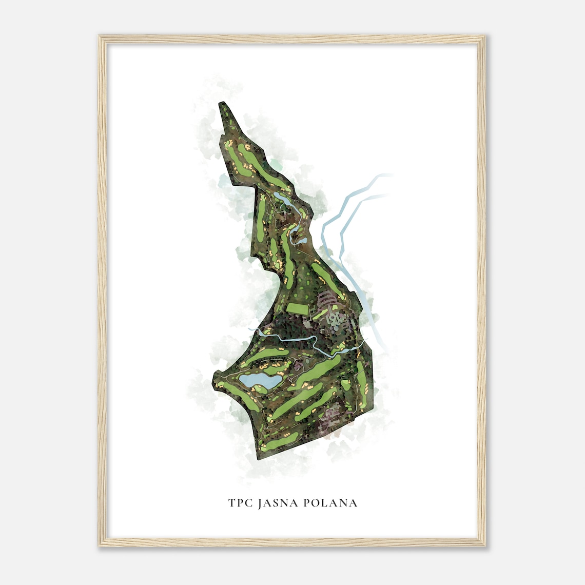 TPC Jasna Polana New Jersey Classic Watercolor Golf Map Poster