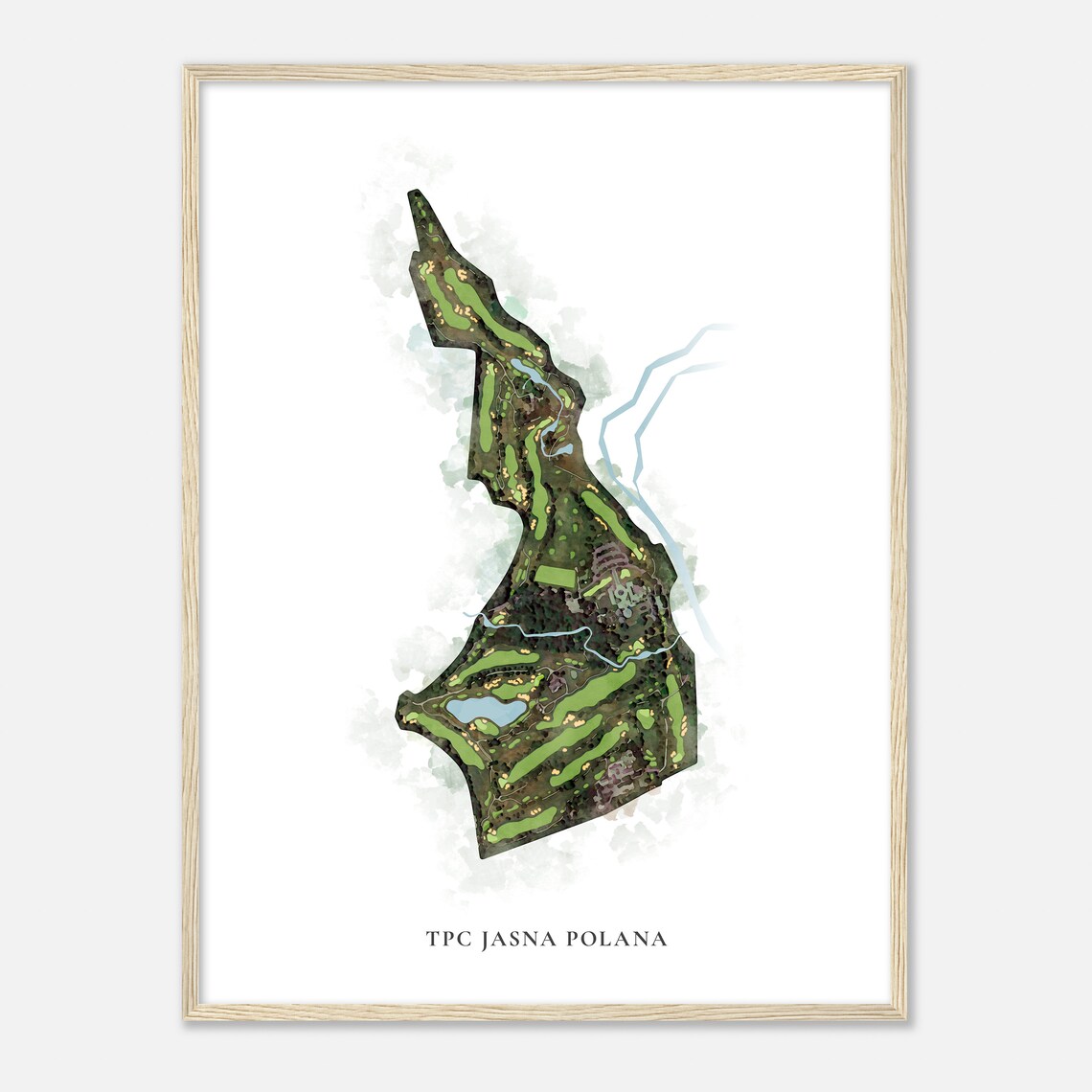 Tpc Jasna Polana New Jersey Classic Watercolor Map Golfer Gift Golf Wall Art Golf Poster Print Course Layout