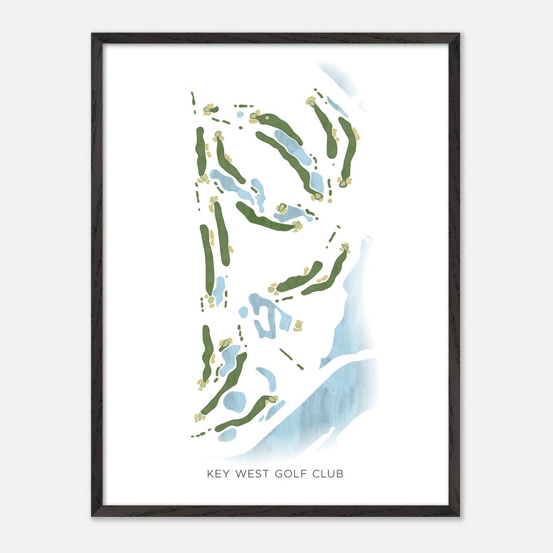 Key West Golf Club Florida Minimalist Golf Course Map Wall Art - Image 3