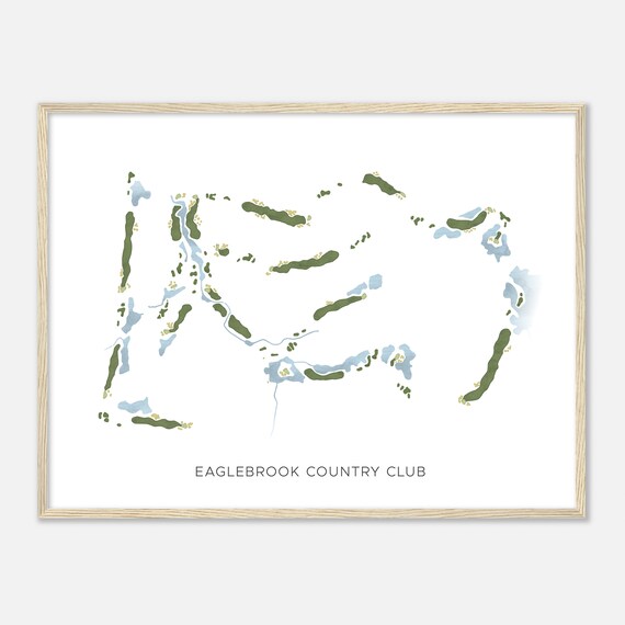 Eaglebrook Country Club Illinois Modern Watercolor Map Golfer Gift Golf Wall Art Golf Poster Print Course Layout