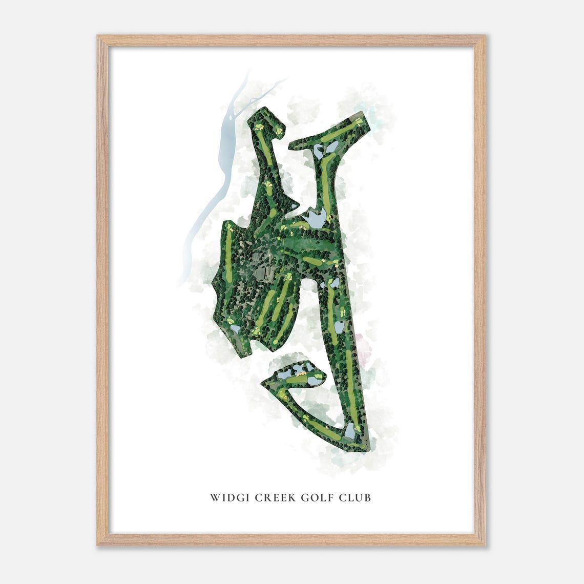 Widgi Creek Golf Club Bend Oregon Classic Watercolor Map Print - Image 2