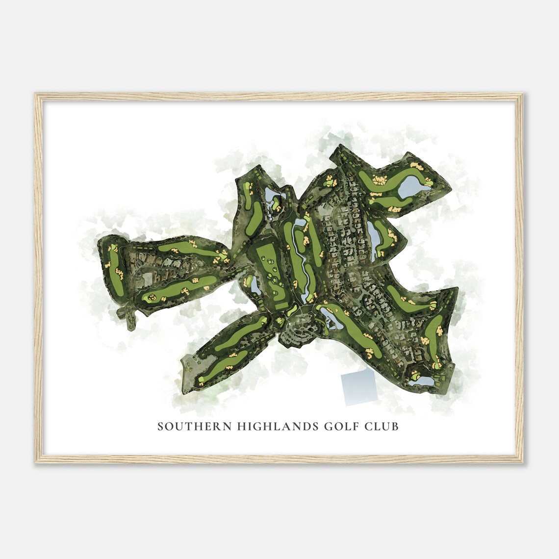 Southern Highlands Golf Club Nevada Classic Watercolor Map Golfer Gift Golf Wall Art Golf Poster Print Course Layout - Image 2
