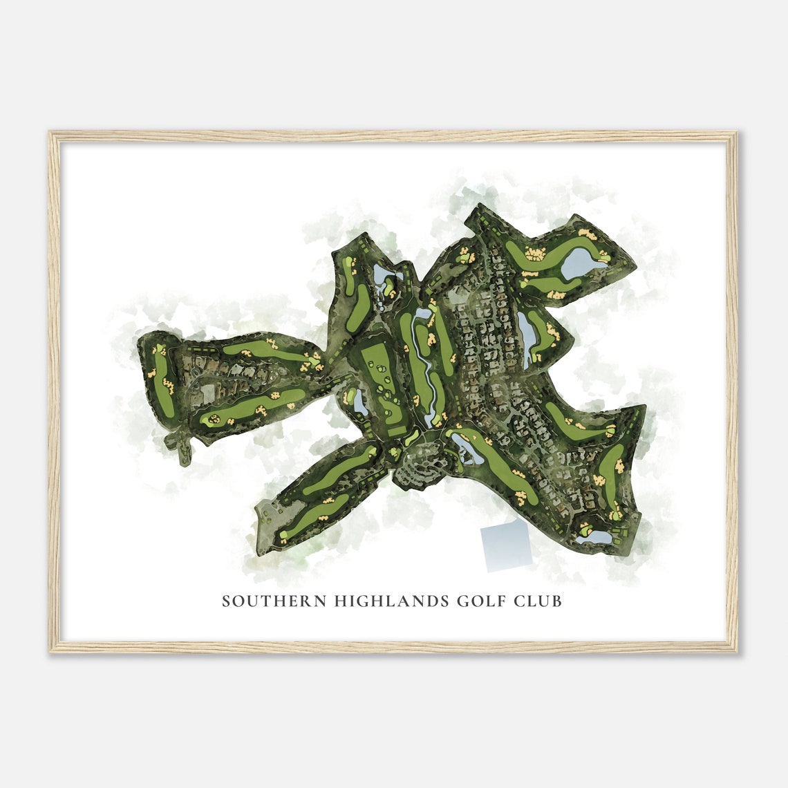 Southern Highlands Golf Club Watercolor Course Map Golfer Gift Poster - Image 2