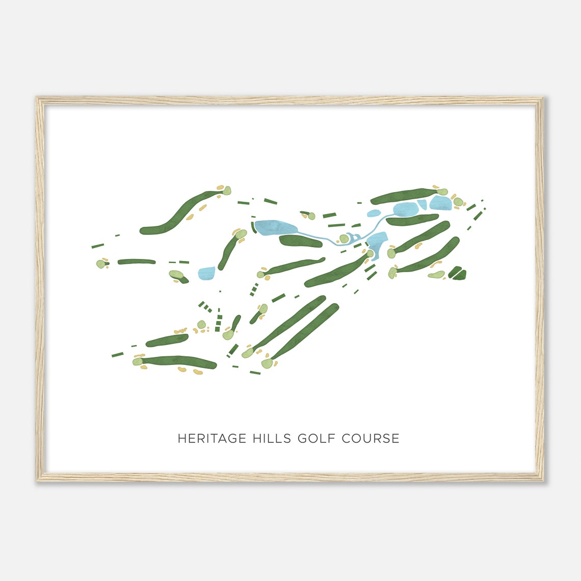 Heritage Hills Golf Course Modern Minimalist Course Map Poster - Image 2