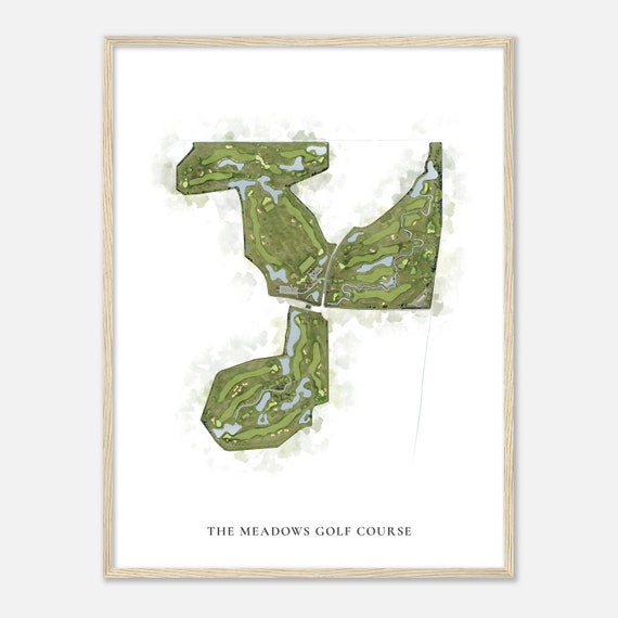 The Meadows Golf Course Minnesota Classic Watercolor Map Golfer Gift Golf Wall Art Golf Poster Print Course Layout