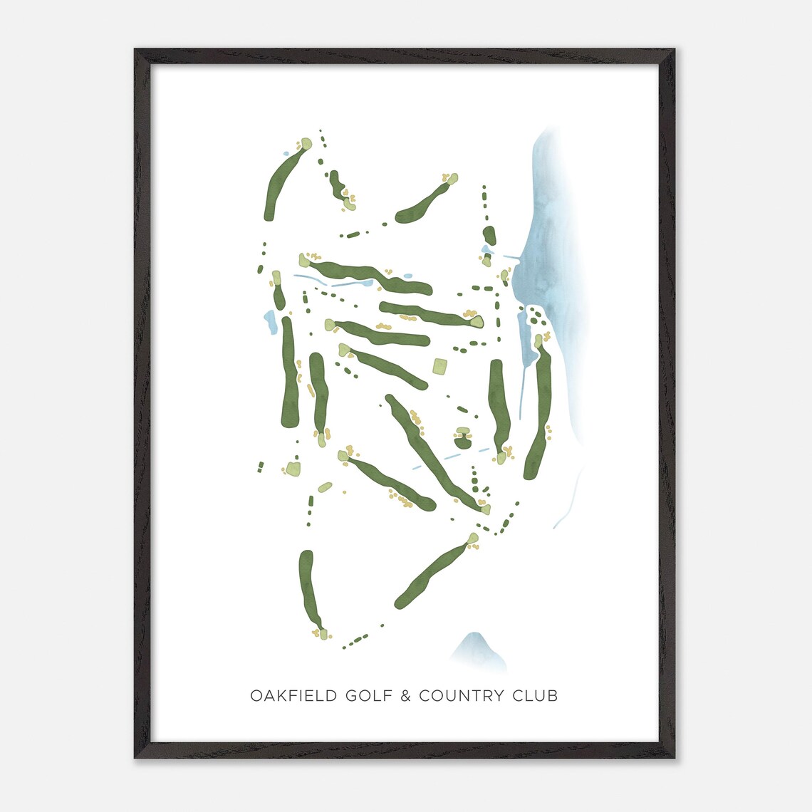 Oakfield Golf & Country Club Oakfield Canada Modern Watercolor Map Poster - Image 2