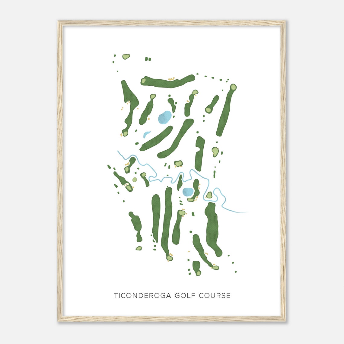 Ticonderoga Golf Course New York Modern Minimalist Map Poster - Image 2